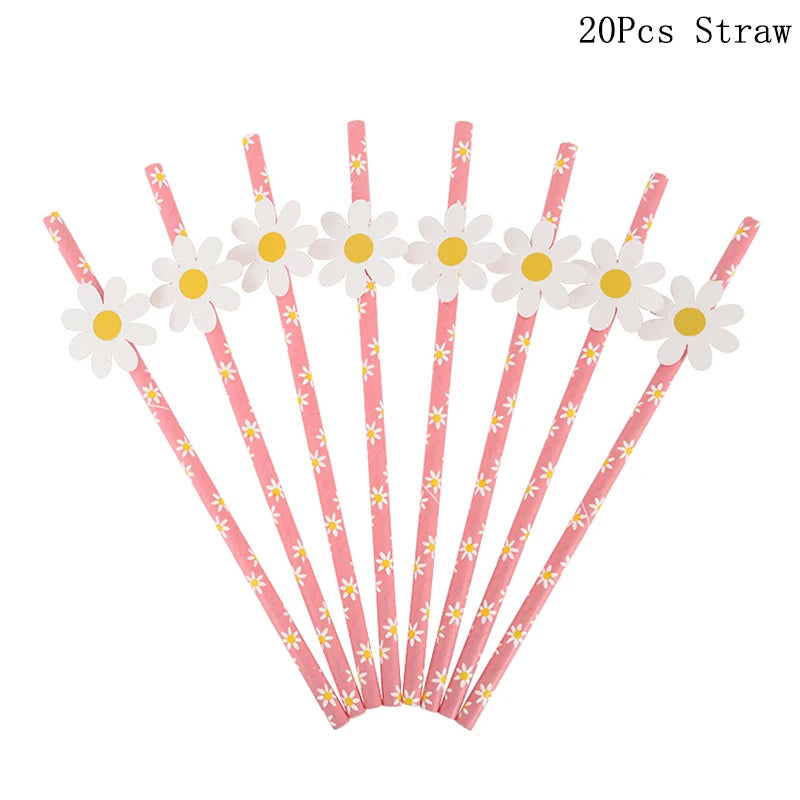 guirlande fleurs anniversaire mariage blanc jaune simple décoration minimaliste océillets inclusion ruban protection