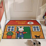 tapis d'entrée moderne lapin bienvenue adhésif extérieur intérieur 40x60cm 50x80cm 60x90cm