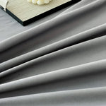 drap plat double gris lisse satiné minimaliste moderne lit adultes polyester