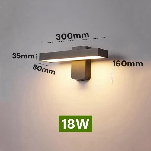 lampe murale détecteur mouvement moderne noire étanche ip65 extérieure minimaliste