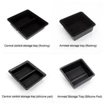 boîte rangement central tesla model noir texture flanelle pratique silicone moderne