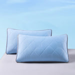 taies d'oreiller cooling polyester respirant moderne rose clair motif carrés washable soft lit maison