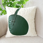 taies d'oreiller patchwork carreaux écossais moderne vert foncé blanc maison adhésif coussin polyester respectueux