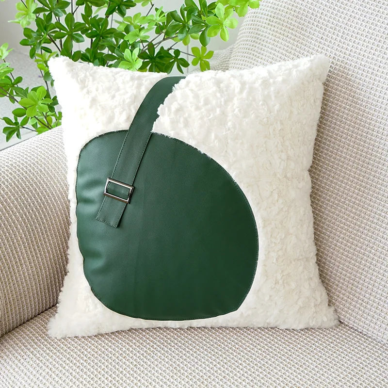 taies d'oreiller patchwork carreaux écossais moderne vert foncé blanc maison adhésif coussin polyester respectueux