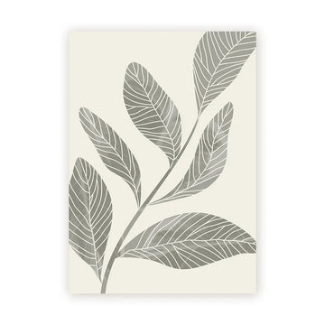 affiches abstraites modernes feuilles stylisées verte olive minimaliste salon chambre