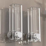 distributeur savon liquide adhésif transparent noir facile moderne minimaliste salle bain cuisine
