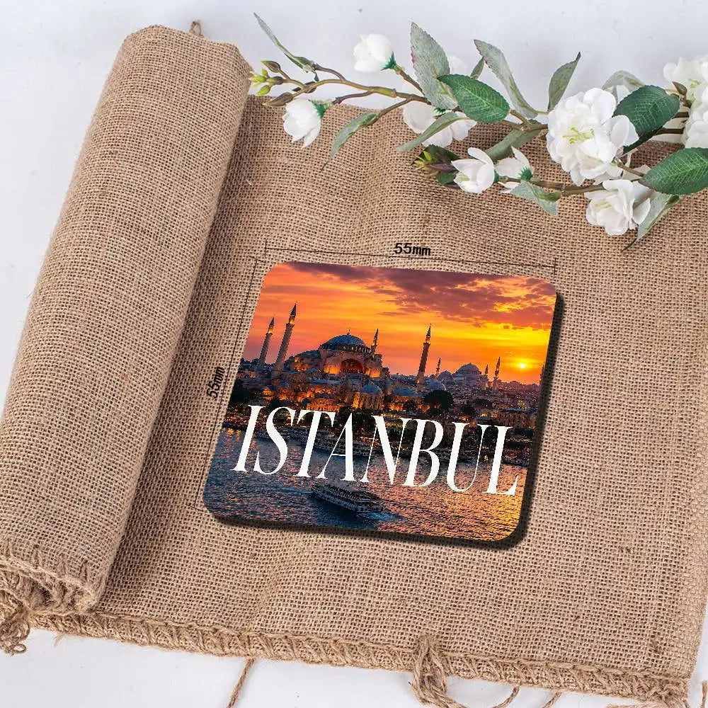 aimants réfrigérateur paysage urbain istanbul multicolore moderne décoration murale