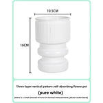 pot fleurs transparent rayures gris blanc moderne hydroponie intérieur succulente