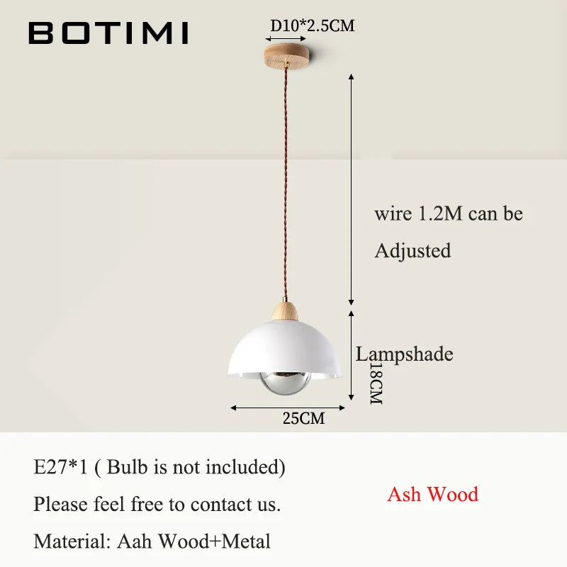 suspension lumineuse moderne ampoules blanc bois naturel rond mat opacité chaînes