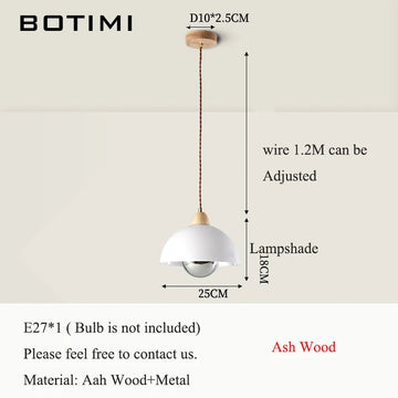 suspension lumineuse moderne ampoules blanc bois naturel rond mat opacité chaînes