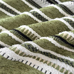 housse coussin rayé polyester 45x45cm moderne blanc beige gris vert chambre