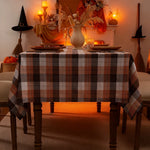 nappe table carreaux vintage marron beige gris classique rustique halloween