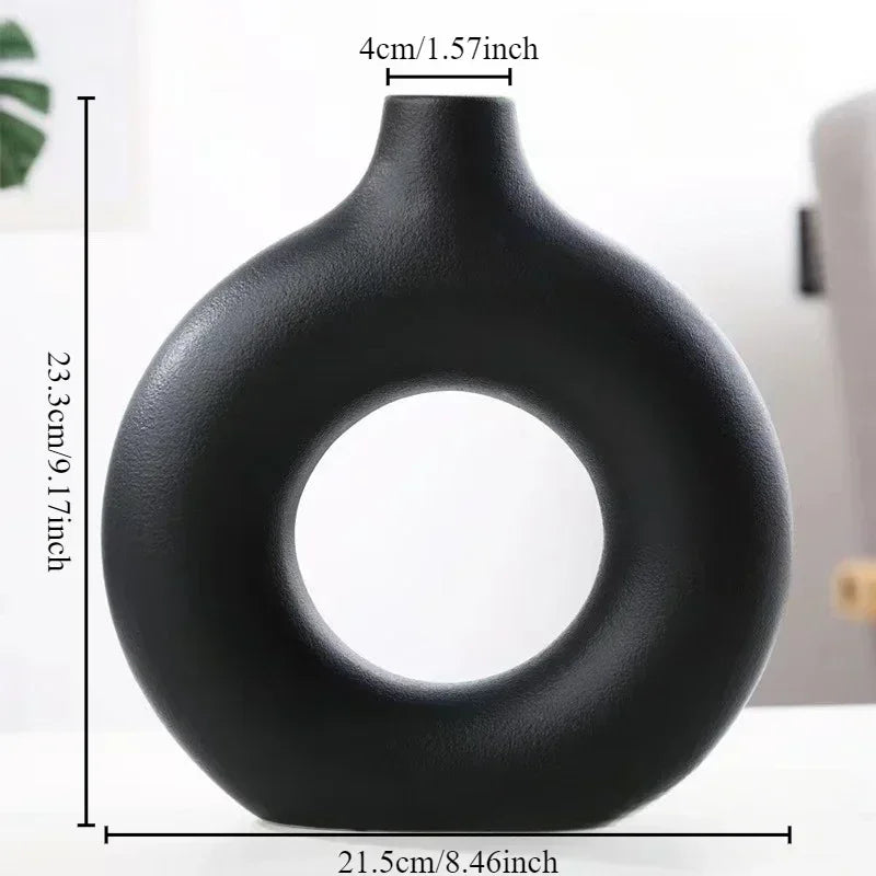 vase céramique moderne blanc noir beige simple minimaliste texture mat décoration maison salon