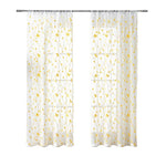 rideau transparent brodé feuilles protection uv polyester moderne blanc noir jaune vert turquoise floral