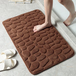 tapis bain antidérapant imitation galets gris marron beige moderne zen