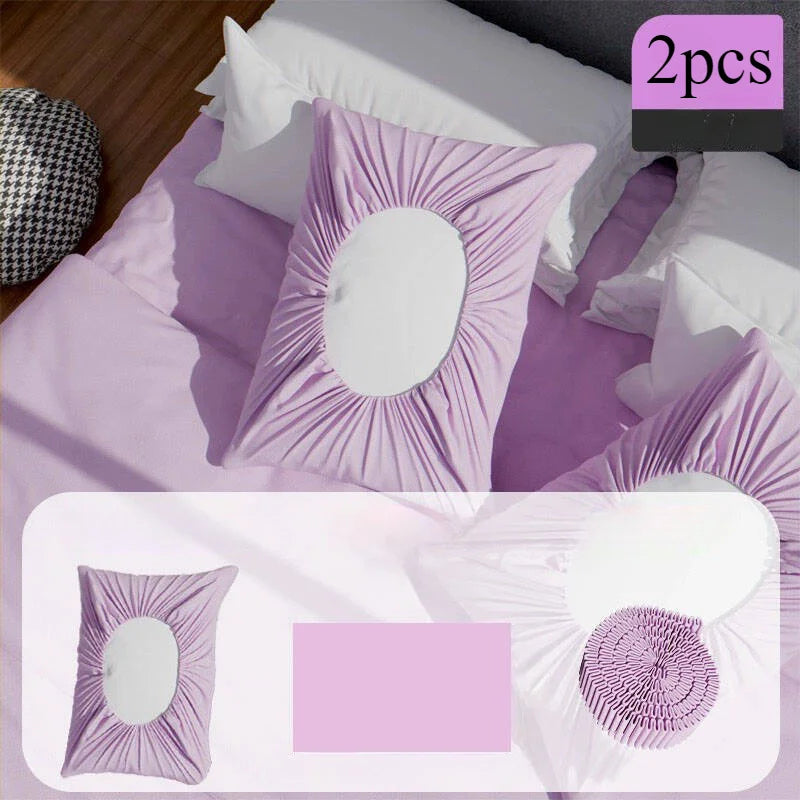 protège oreiller jetable vert clair violet blanc plissé moderne non visible 50*80cm pièces