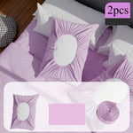 protège oreiller jetable vert clair violet blanc plissé moderne non visible 50*80cm pièces