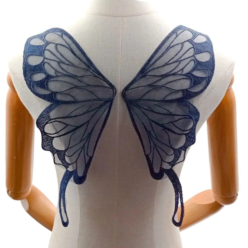 Ailes papillon violet noir bleu rose vert marron adhésif fantaisie déguisement polyester