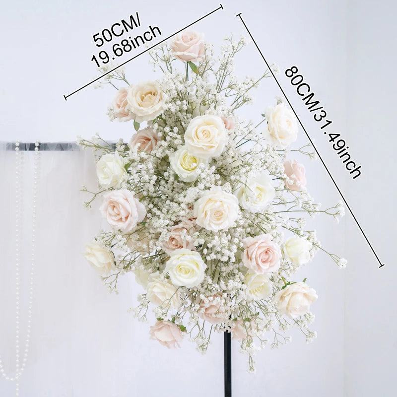 décoration mariage arches fleurs roses baby's breath voile romantique extérieur