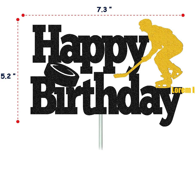 décoration gâteau lettres sports icônes happy birthday musique fête pique