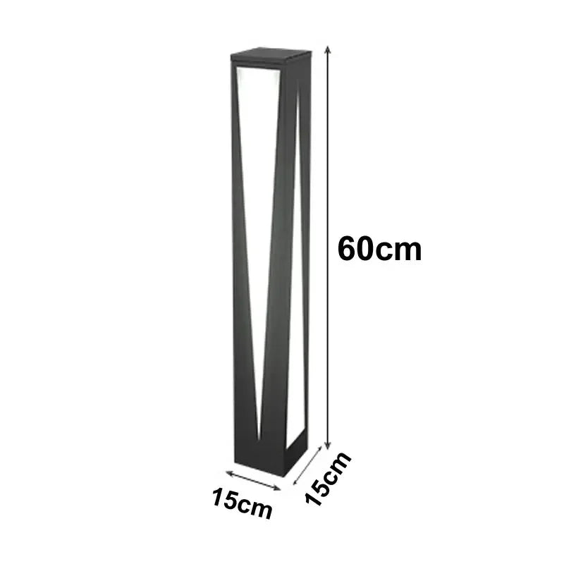 lampe solaire contemporaine rectangulaire noire jaune éclairage extérieur ip65 led 249 2000lm