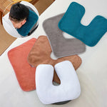 coussin soutien cervical bleu gris orange blanc tissu petits points confortable ergonomique