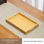 plateau carré bois marron foncé minimaliste poignées service présentation maison rustic