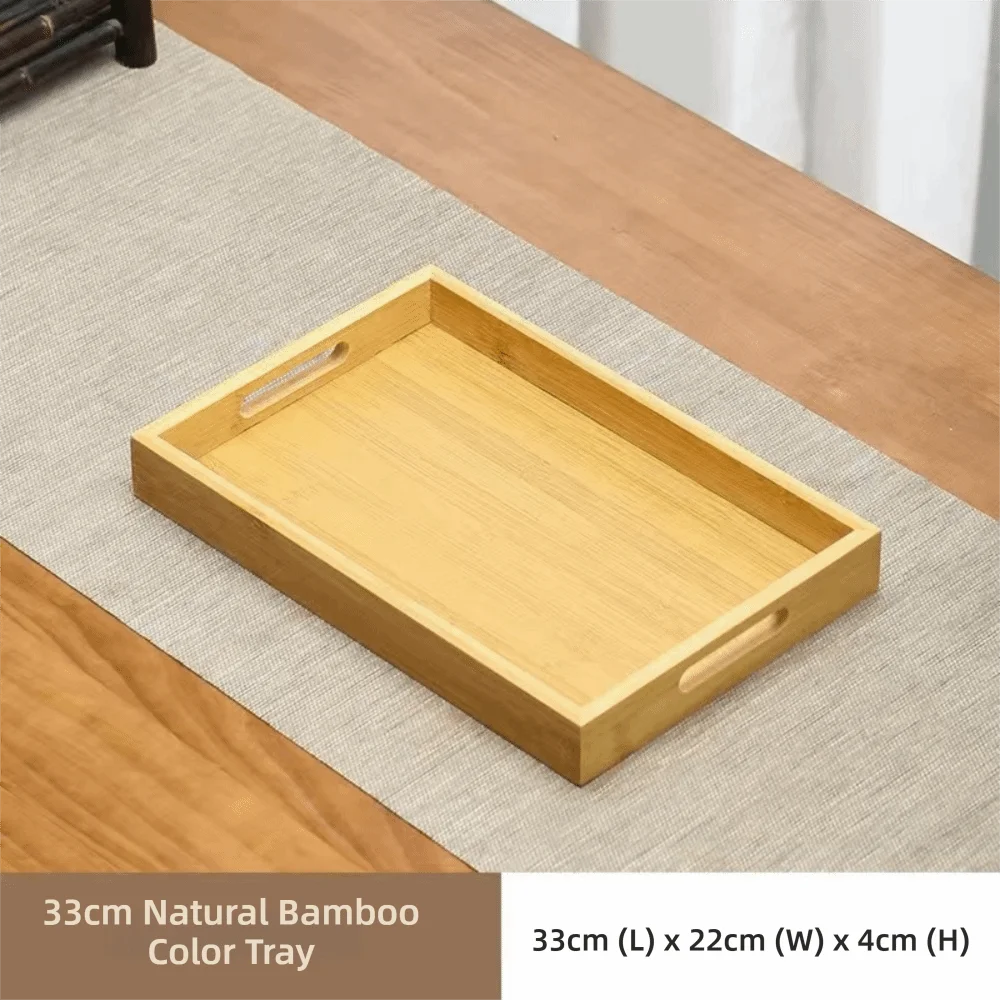 plateau carré bois marron foncé minimaliste poignées service présentation maison rustic