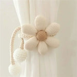 rideau fleuri accessoire fenêtre ours coton moderne beige blanc opacité