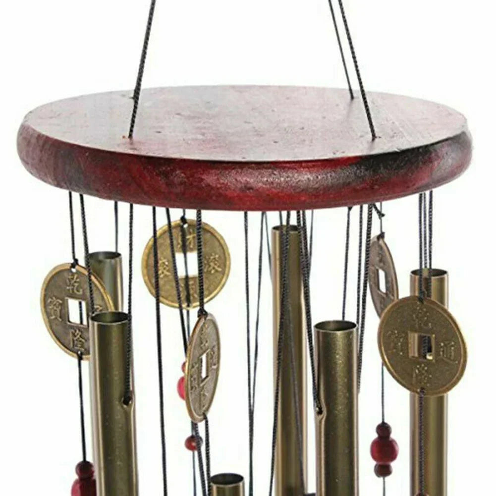 cloche vent ange doré rouge métal brillant traditionnelextérieur cloches fixé chaînes