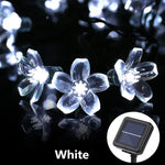guirlande lumineuse solaire fleurs blanc multicolore moderne piquet panneau solaire extérieur nocturne led jardin
