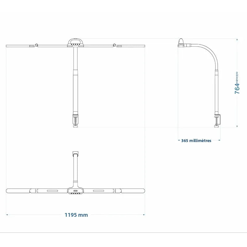 lampe led full spectre flexible moderne 120cm noir télécommande