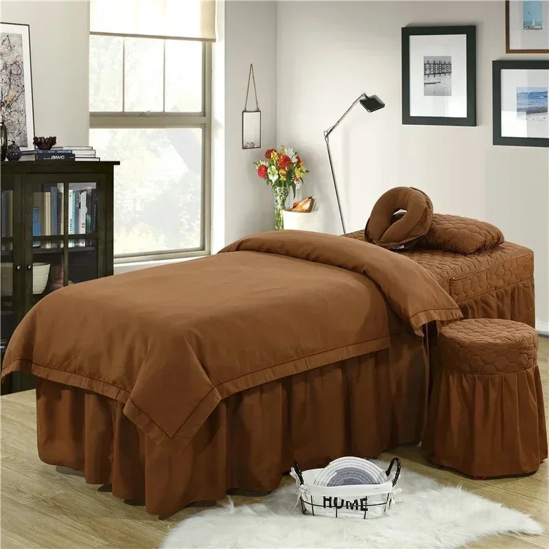 lit massage blanc beige rose gris marron uni moderne coussin tête pieds