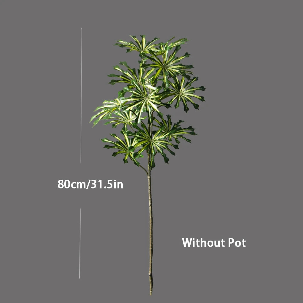 plante artificielle monstera feuilles vertes moderne pot blanc 80 96 cm decoration intérieureextérieur