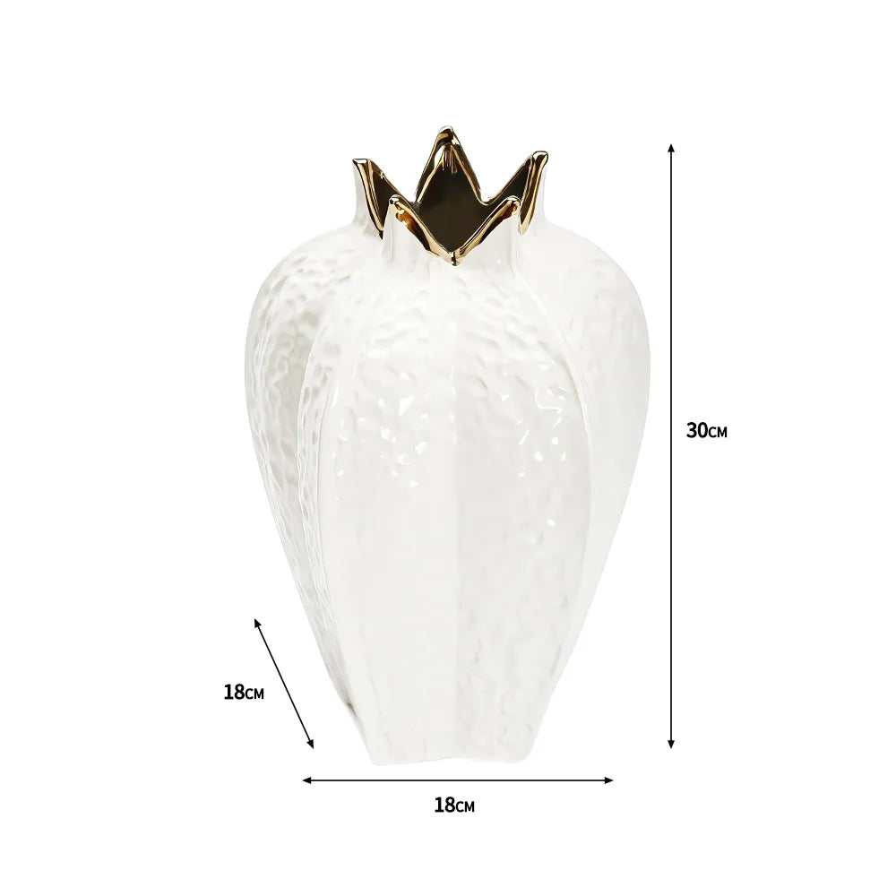 vases décoratifs modernes blanc doré rouge texture martelée élégants coquettes