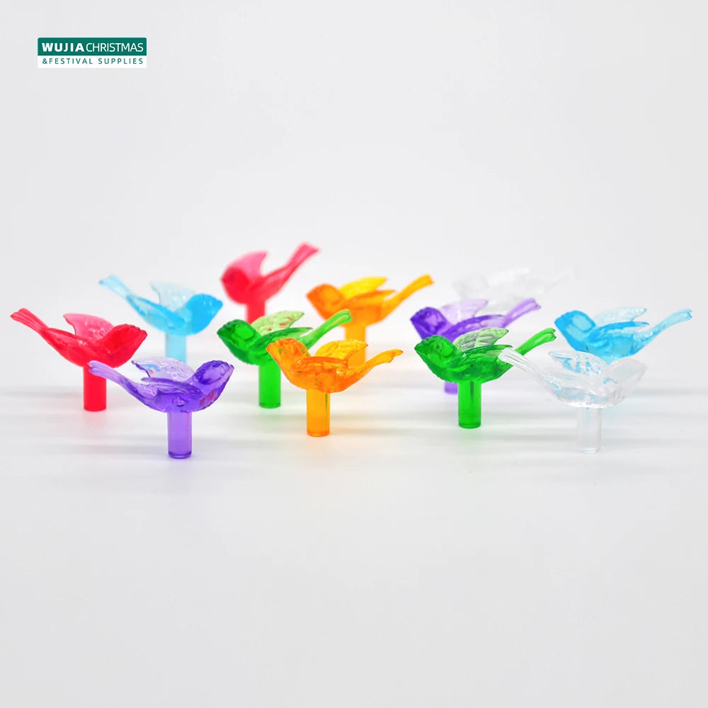 remplacement oiseaux stylisés violet orange vert bleu artisanal 50 pièces translucent decoration festive craft