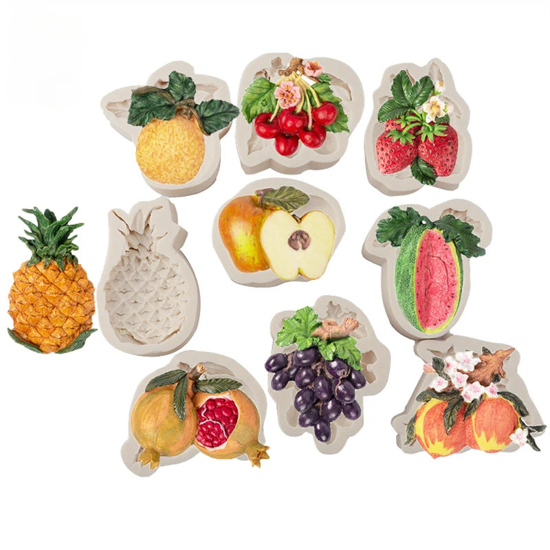 moule silicone gâteau fruits fleurs réaliste chocolat fondant pâtisserie cuisine décoration cuisine artisanale