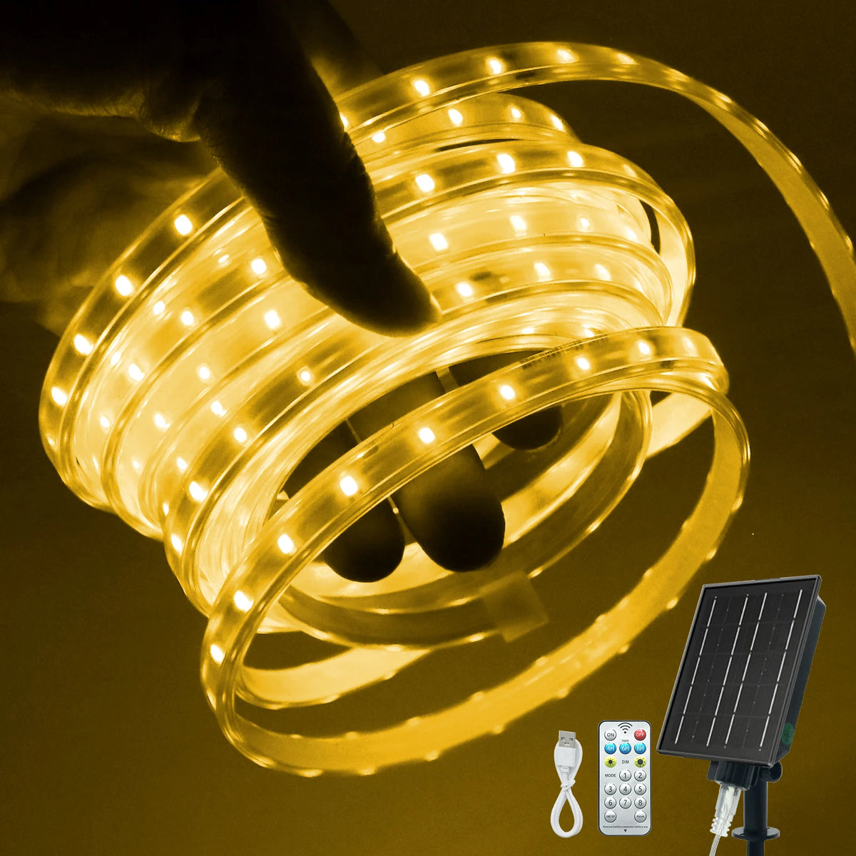 ruban led solaire multicolore moderne clips panneau solaire télécommande 15m 20m 30m