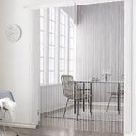 rideau semi transparent polyester franges or beige argenté bohème moderne