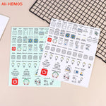 autocollants graphiques icônes électriques jaune bleu clair blanc simples adhésifs pack feuilles pack feuilles