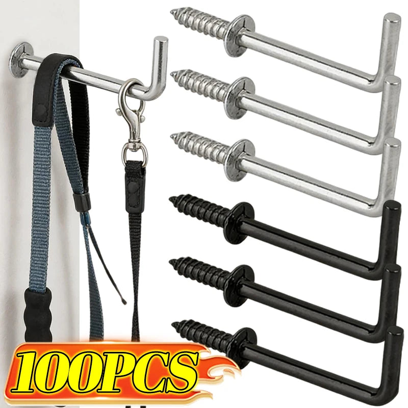crochets d'angle droit fer noirs argent lisses utilisation multiple murale fixations vis modernes