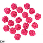 décoration intérieure boules rotin artificielles couleur rouge jaune vert rose blanc noir
