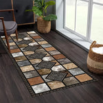 tapis multicolore patchwork moderne motifs géométriques imperméable anti bactéries non glissant salon cuisine