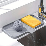 organisateur cuisine silicone plateau évier rangement éponge savon brosse vaisselle moderne minimaliste