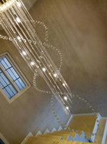 lustre moderne transparent cristal spirale élégant salle salon lumière designinox