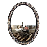 miroir décoratif ovoïde coquillages bohème accueil maison accessoires deco coquillage bordure ornemental