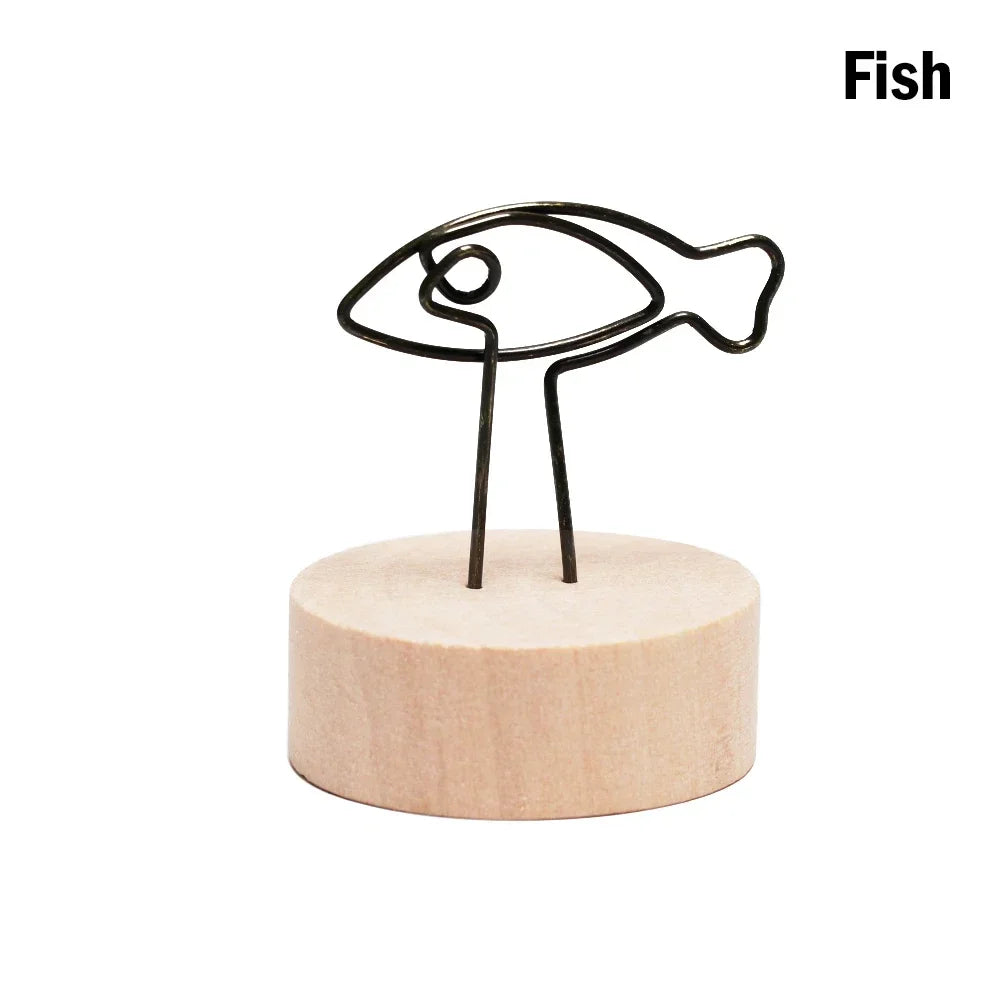 cadre photo fil métallique motif fleur étoile poisson bois décoratif minimaliste farmhouse decoration desktop