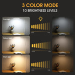lampe led moderne clip usb noir 10 niveaux luminosité interrupteur modes abat jour aluminium