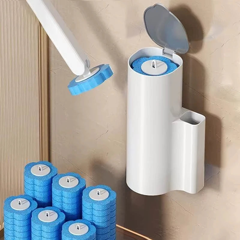 brosse toilette tête jetable 36pcs manche long hygiène blanche bleue violette jaune dense poils