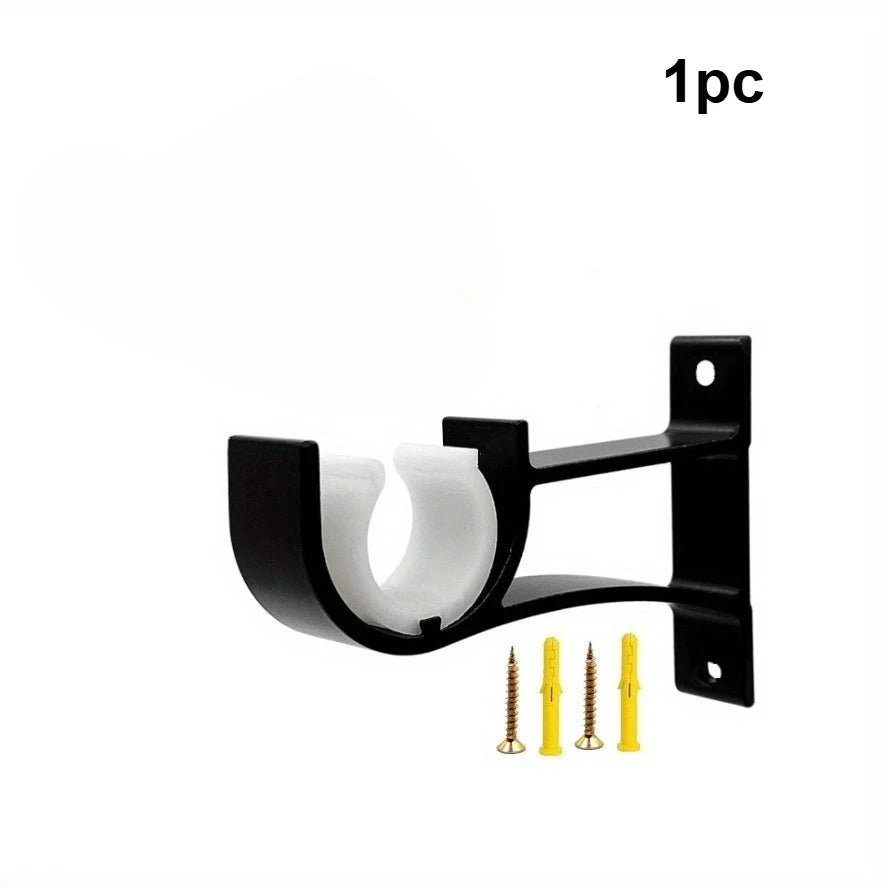 support rideau moderne noir blanc motifs floraux vis jaunes dorées